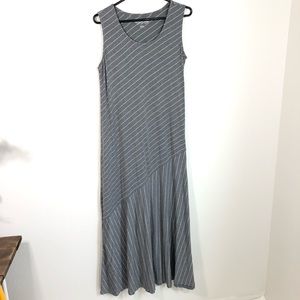 Soft Surroundings sleeveless dress gray stripe